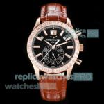 TW Factory Swiss Clone Patek Philippe Complications Watch Rose Gold with Baguettes 